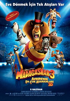 Madagaskar 3: Avrupa'nın En Çok Arananları afişi